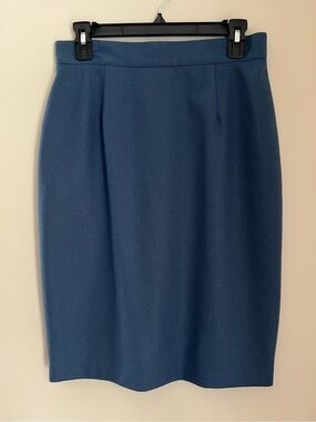 United Colors of Benetton Vintage Skirt Women’s 46 Dusty Blue Wool Blend Pencil